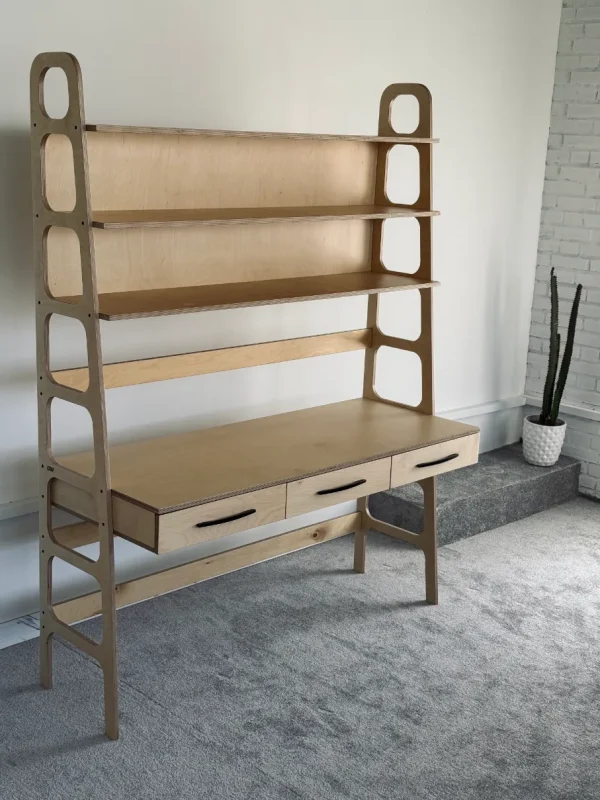 میز کتابخانه دار 3 کشو بزرگ - Image 6