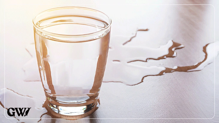 تورم سطح چوب به دلیل جذب آب و رطوبت، تغییر شکل و بالا آمدگی بافت چوب

