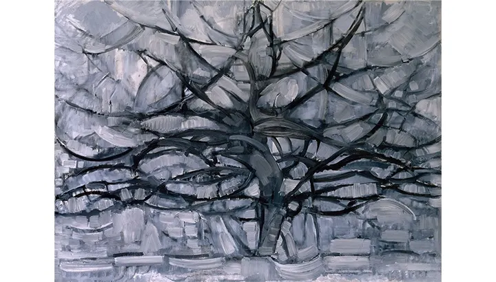 درخت خاکستری اثر پیت موندریان به سبک هنر انتزاعی